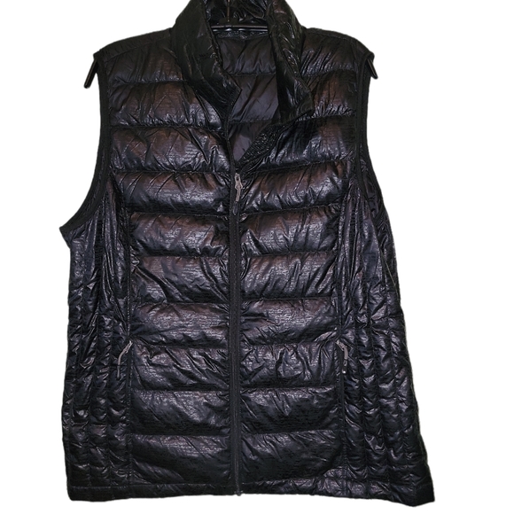 Down Puffer Vest Quilted Black with Pockets Sz XL - Picture 2 of 5